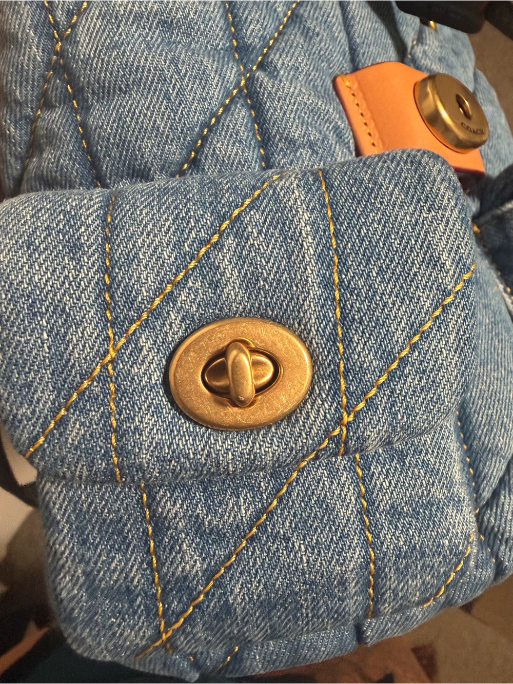 COACH Quilted Denim Tabby Small Backpack - Picture 7 of 14